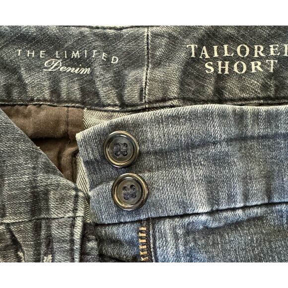 The Limited Jean Shorts Tailored Short Womens Size 14 Medium Wash Spandex Denim - Picture 5 of 6